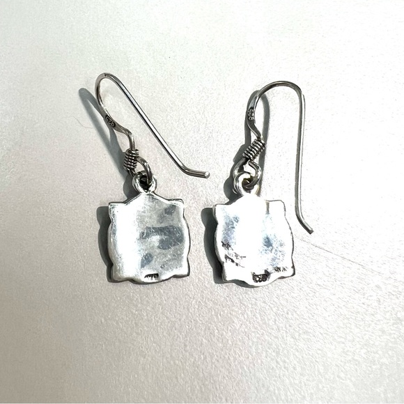 Sterling Silver 925 Antique Celtic Shield Earrings - Picture 3 of 8